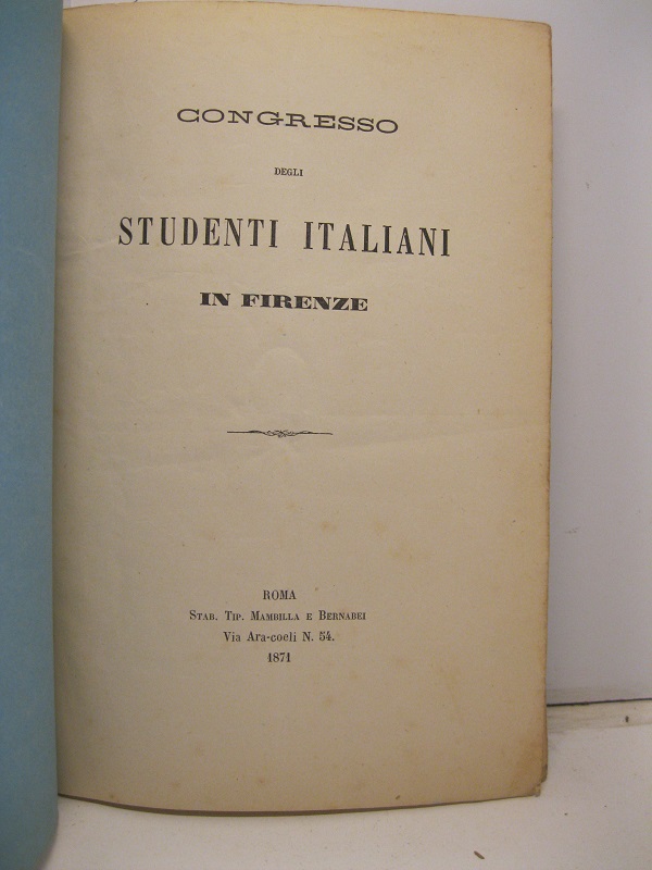 Congresso degli studenti italiani in Firenze